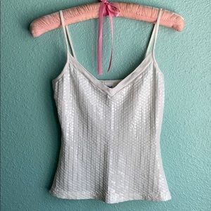 90’s White Sequin Tank Top